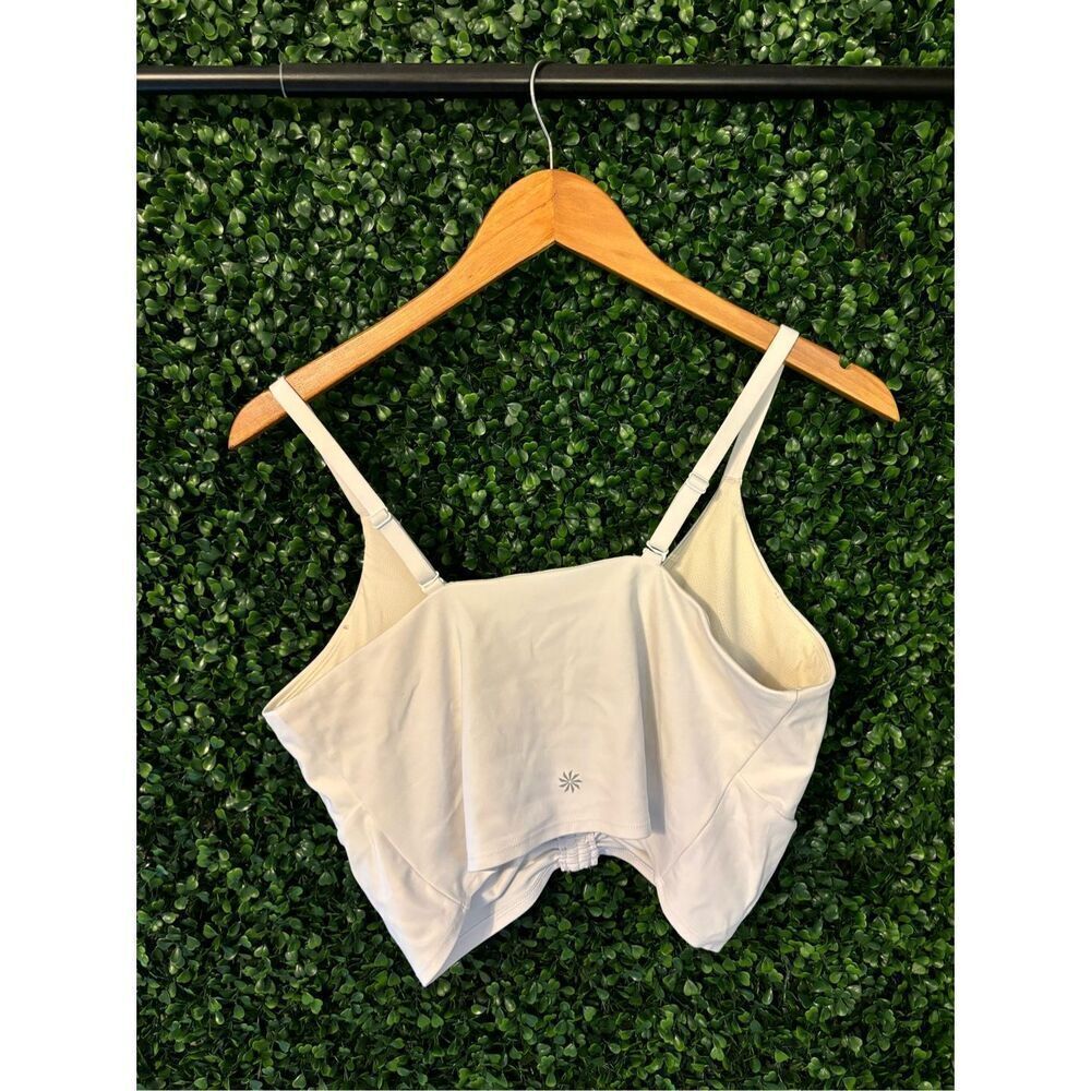 Athleta White Ruched Longline Sports Bra - Picture 5 of 6